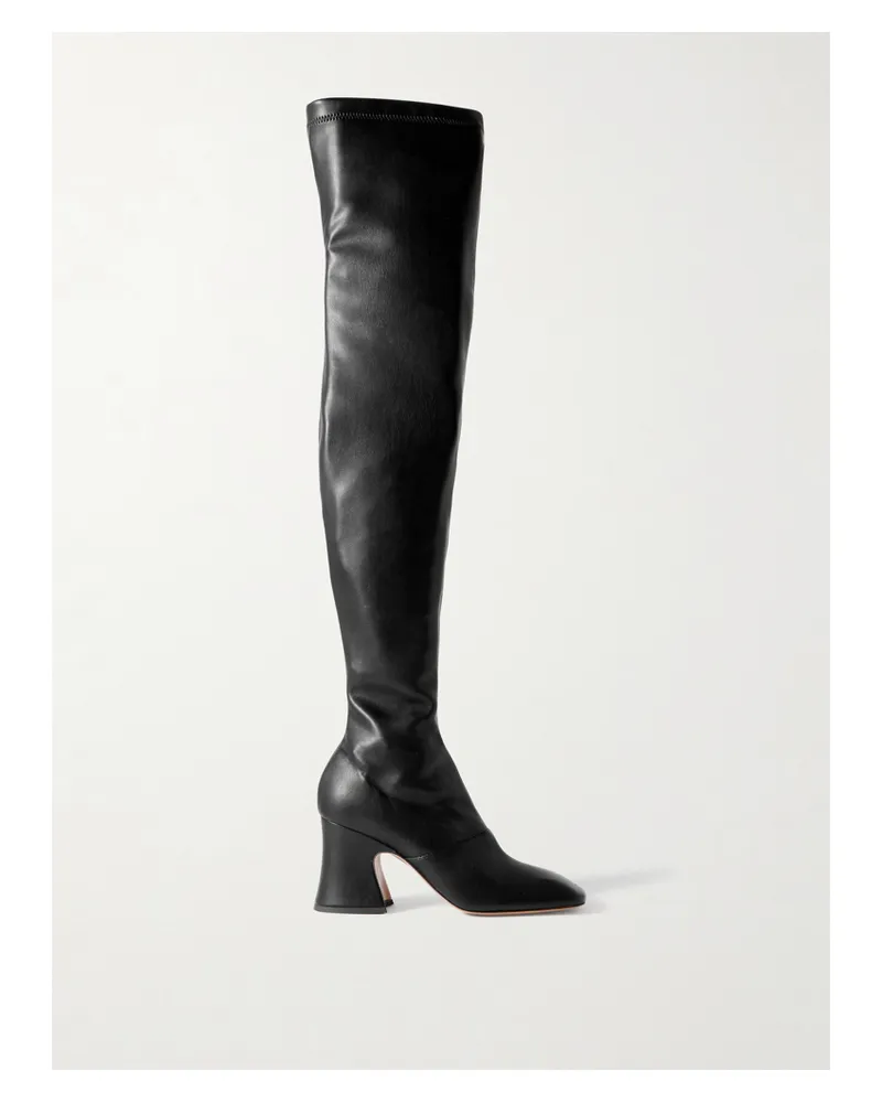 Chloé Janis Overknees Aus Leder - Schwarz Schwarz