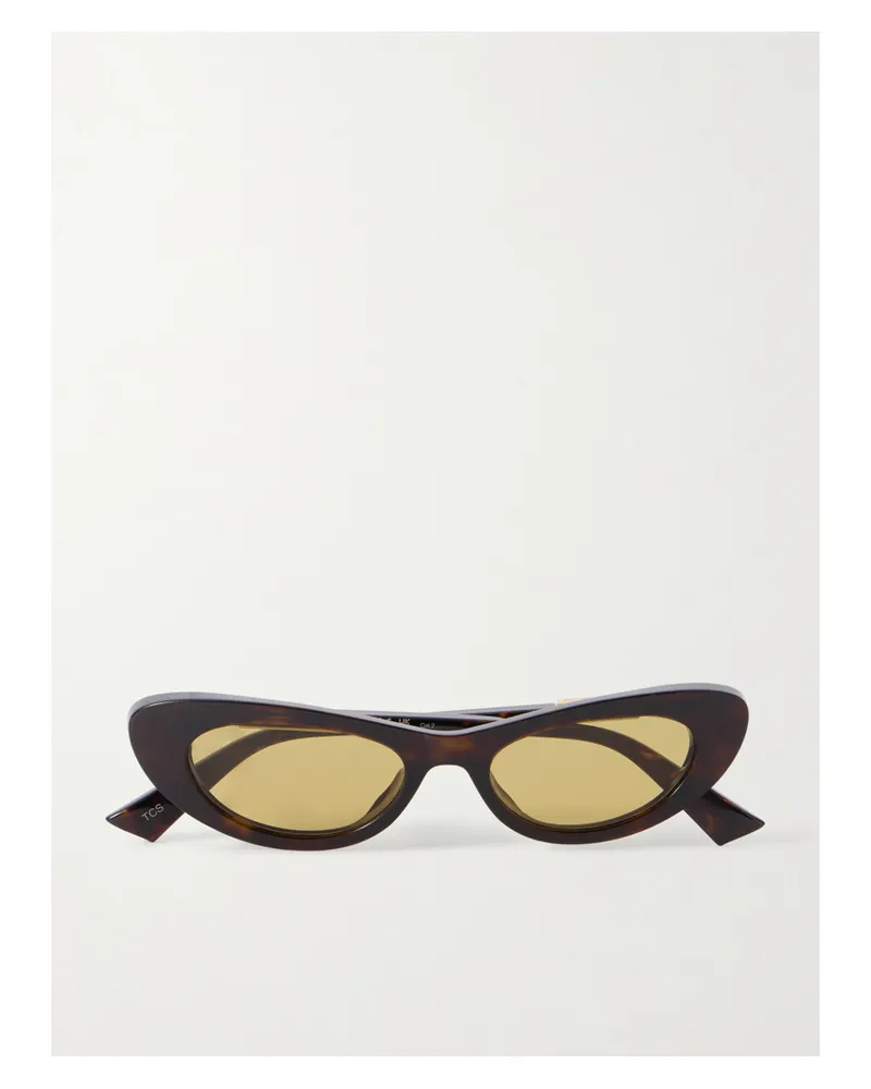 Bottega Veneta Ribbon Cat-eye Tortoiseshell Acetate Sunglasses Tortoiseshell