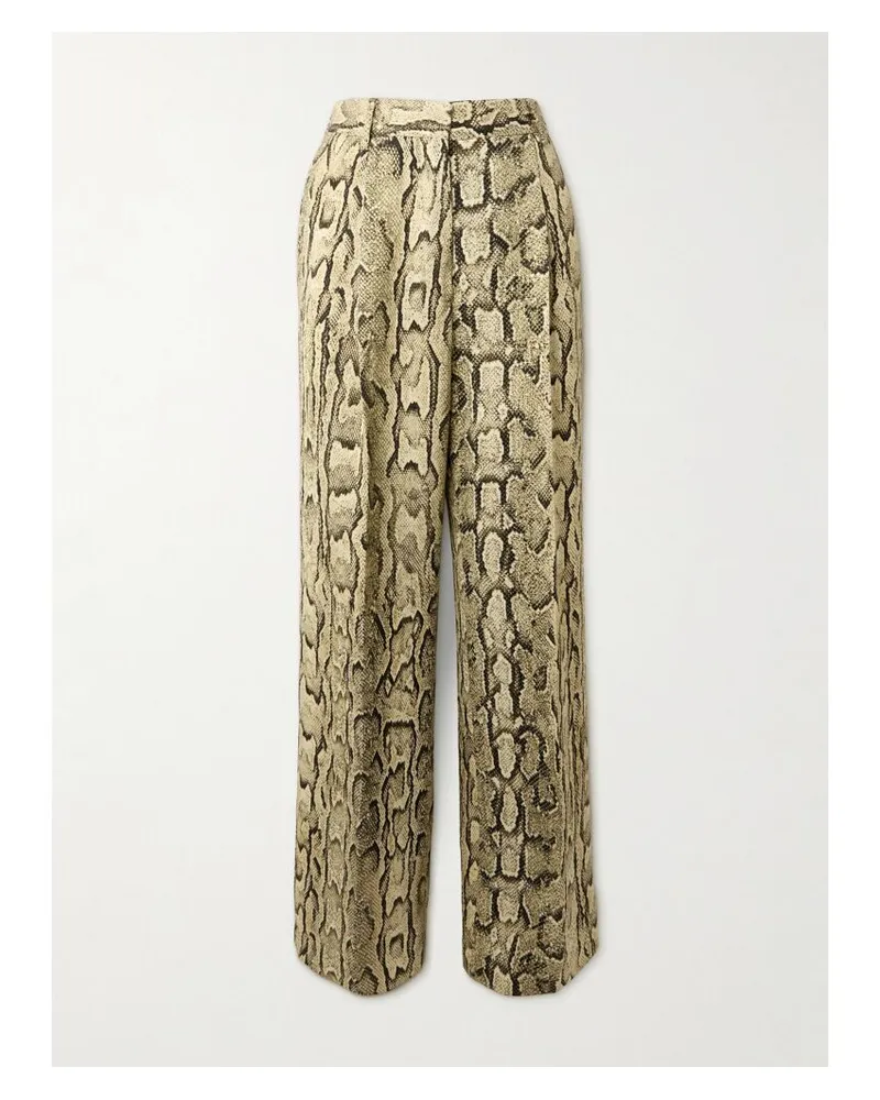 Dries van Noten Hose Mit Geradem Bein Aus Jersey Mit Schlangenprint - Animal-Print Animal-print