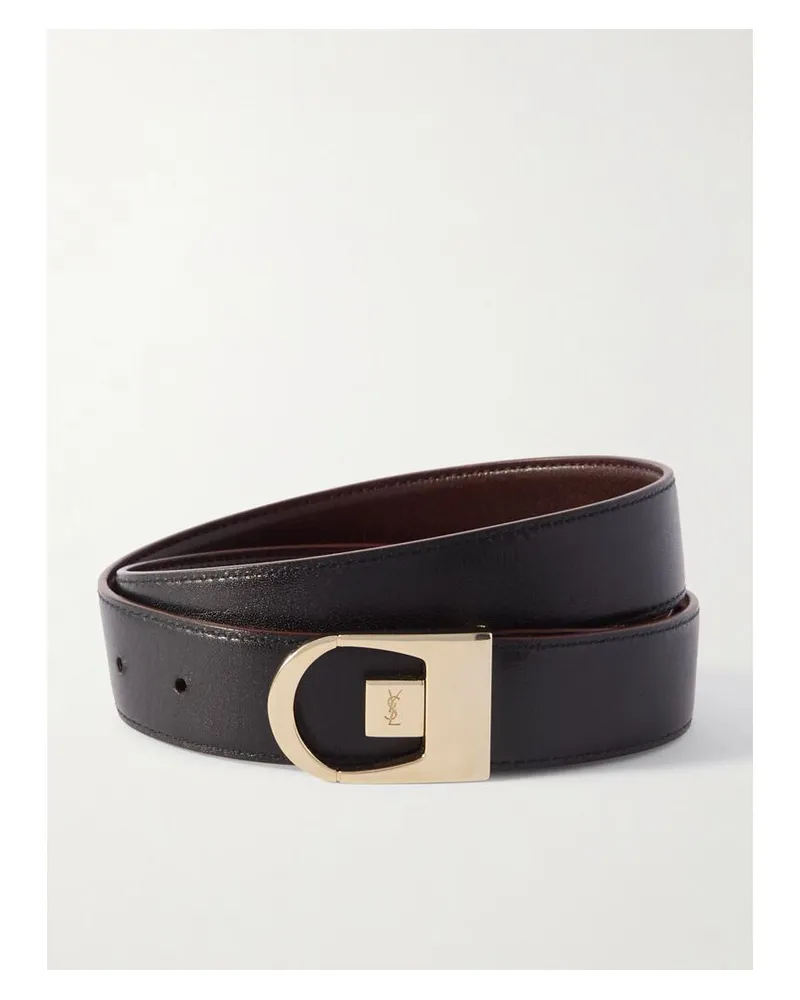Saint Laurent Gürtel Aus Leder - Schwarz Schwarz