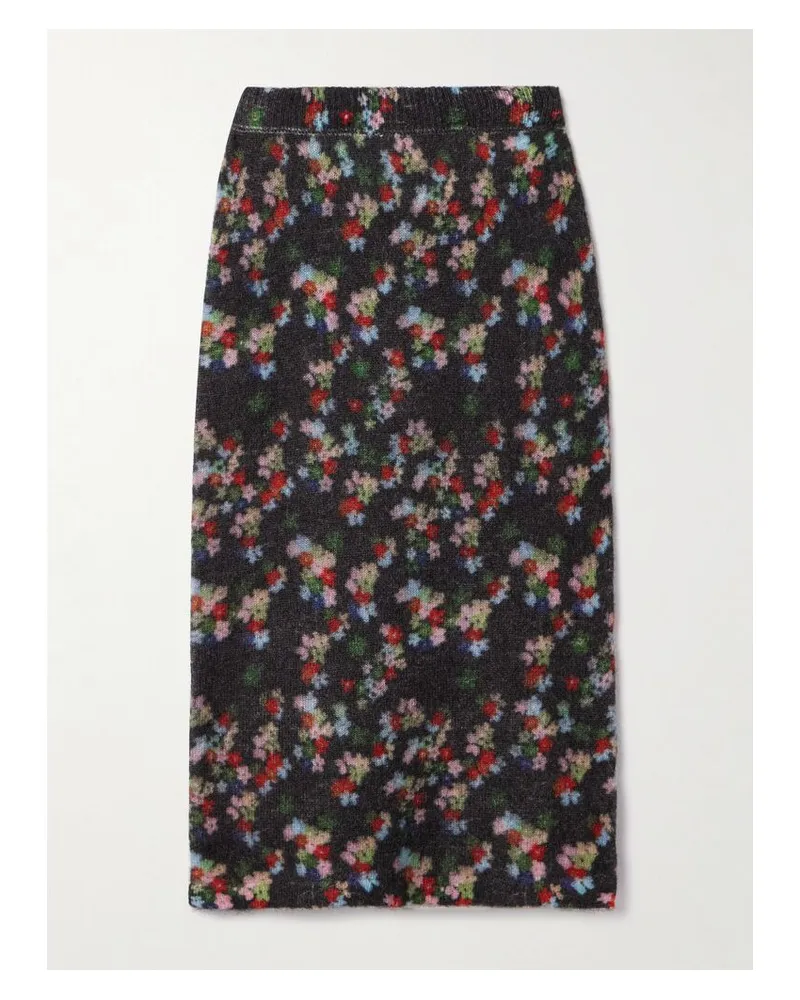 BERNADETTE Edouard Midirock Aus Einer Mohairmischung Mit Blumenprint - Schwarz Schwarz