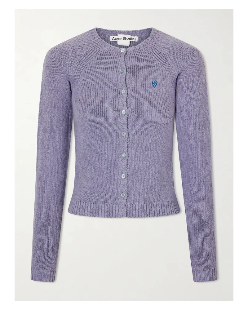 Acne Studios Cardigan Aus Einer Biobaumwollmischung Mit Stickerei - Lila Lila