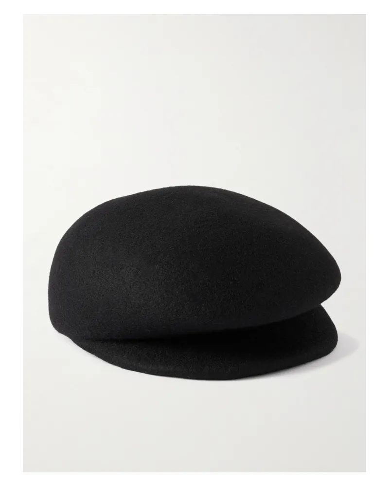 Gigi Burris Laurel Wool-felt Flat Cap - Black Black