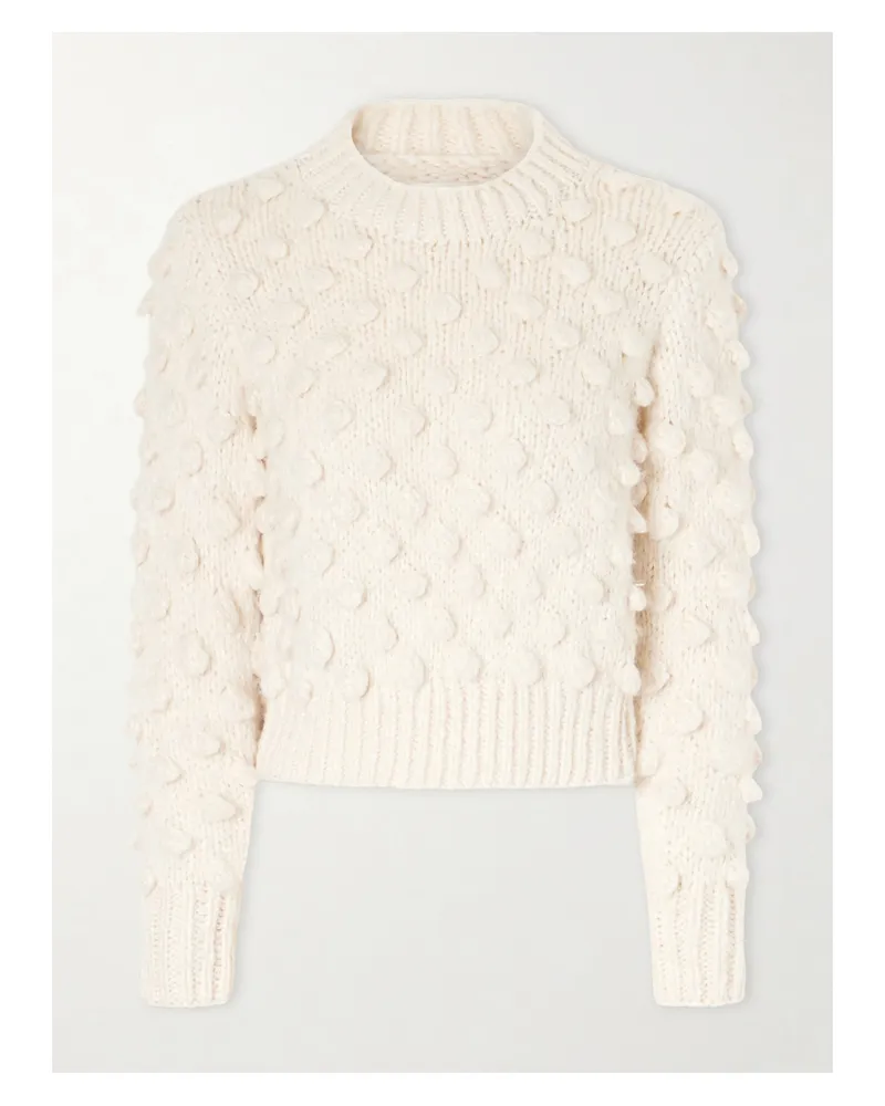 Suzie Kondi Bia Knitted Cotton And Silk-blend Sweater - Neutrals Neutrals