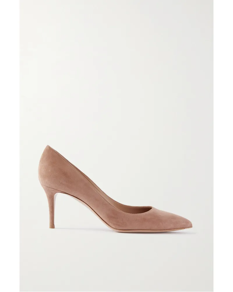 Gianvito Rossi 70 Pumps aus Veloursleder Neutral