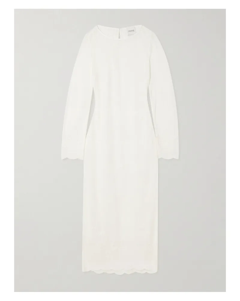 Posse Cove Embroidered Open-knit Cotton Kaftan - White White