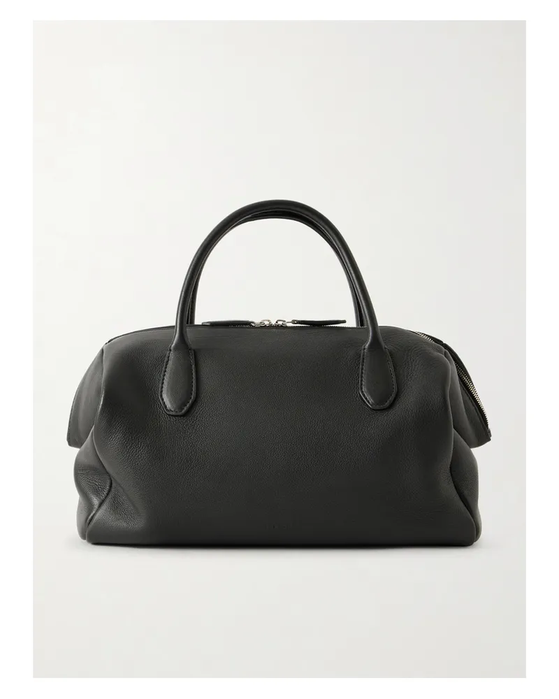 The Row Faye Textured-leather Tote - Black Black