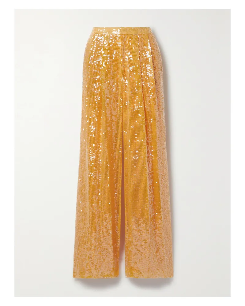 LAPOINTE Hose Mit Geradem Bein Aus Crêpe Mit Pailletten Und Falten - Orange Orange