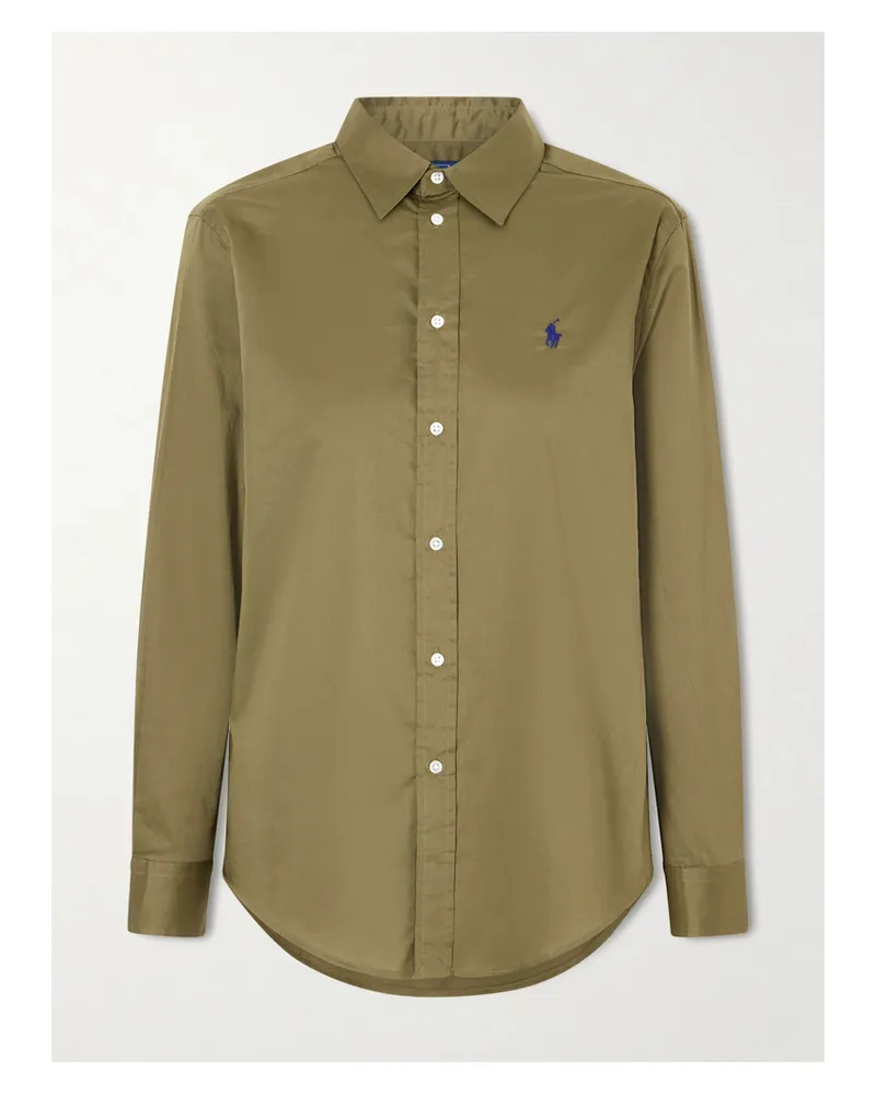 Ralph Lauren Hemd Aus Baumwoll-oxford Mit Stickerei - Grün Grün