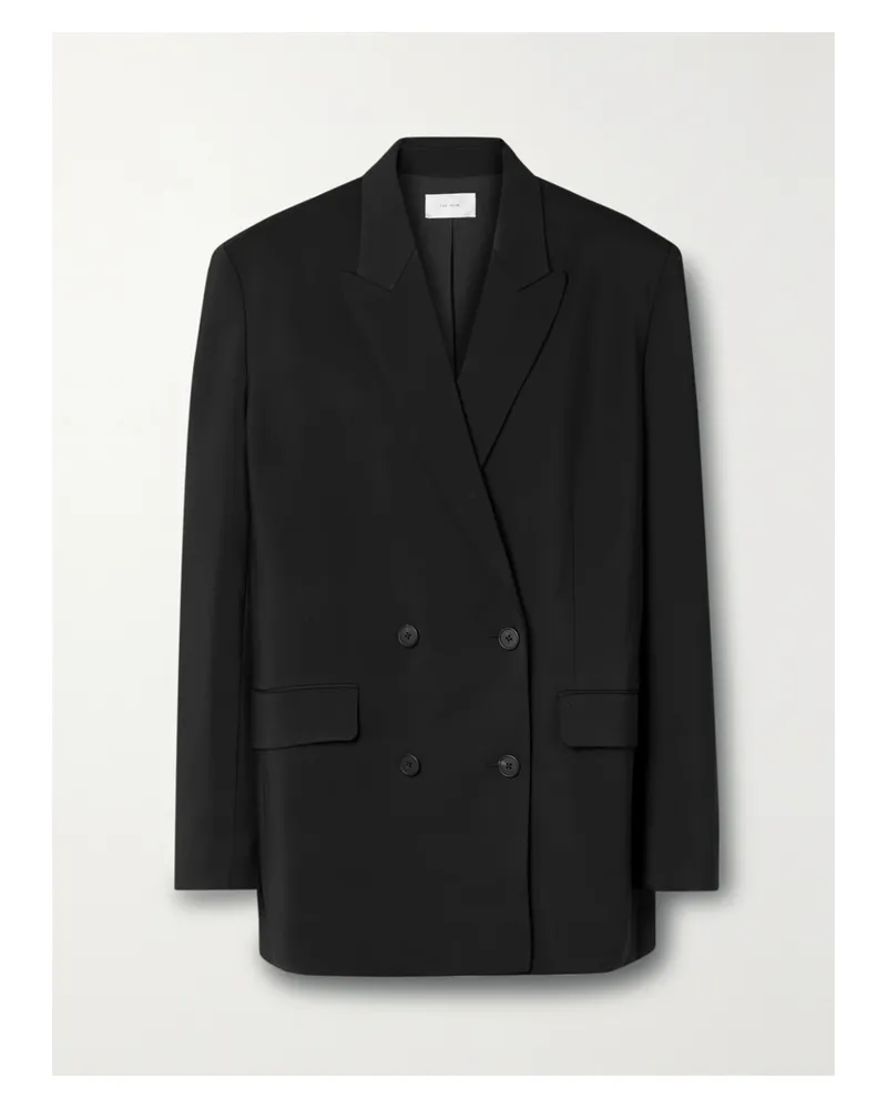 The Row Essentials Tristana Double-breasted Twill Blazer - Black Black