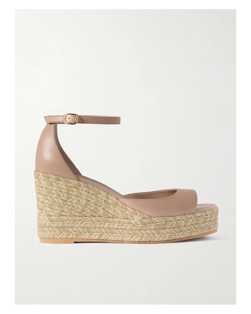 Stuart Weitzman Nudistia Espadrille-wedges Aus Leder - Neutral Neutral