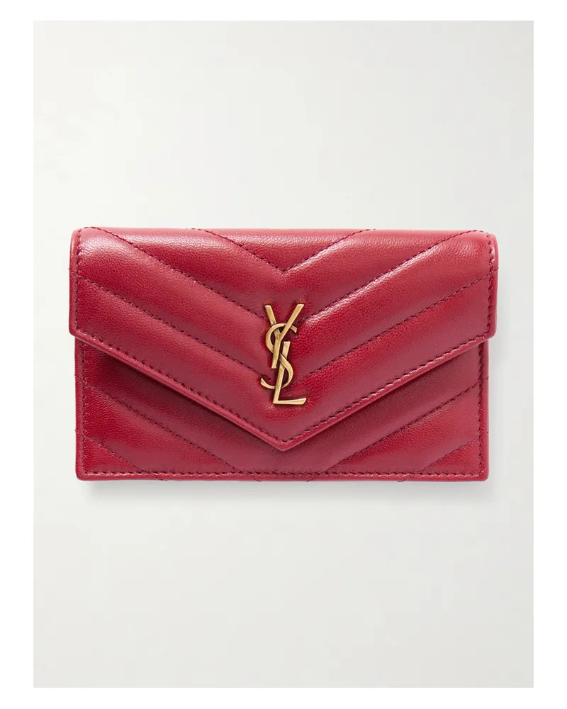 Saint Laurent Cassandre Portemonnaie Aus Matelassé-leder - Rot Rot