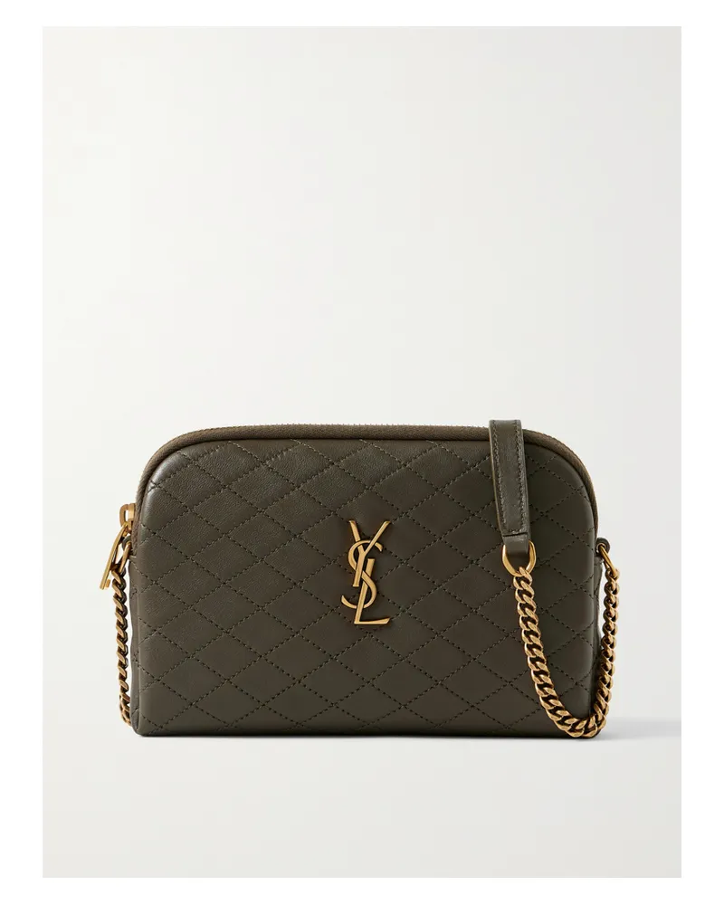 Saint Laurent Gaby Quilted Leather Shoulder Bag - Green Green