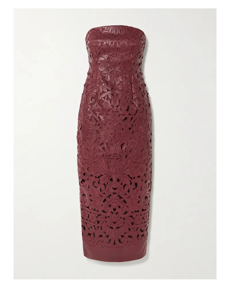 Cult Gaia Raylene Strapless Cutout Midi Dress - Burgundy Burgundy