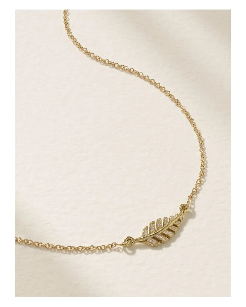 Jennifer Meyer Mini Leaf Kette Aus 18 Karat Gold Mit Diamanten Gold