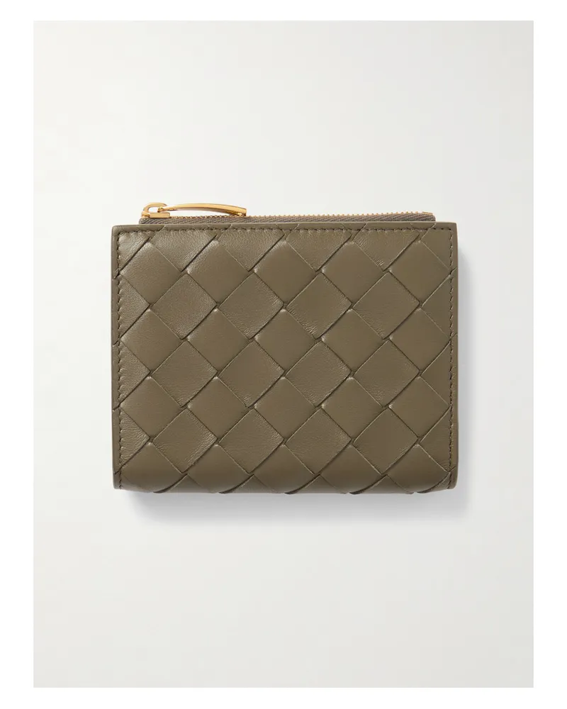 Bottega Veneta Portemonnaie Aus Intrecciato-leder - Grün Grün