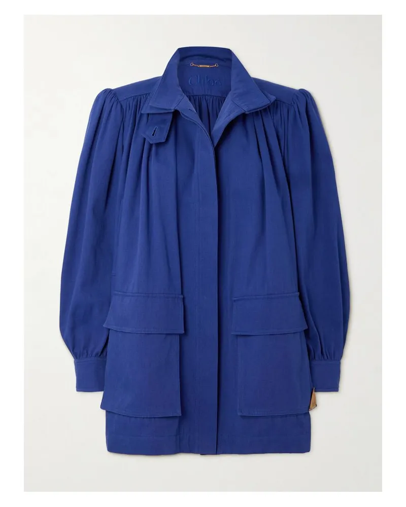 Chloé Jacke Aus Baumwoll-canvas Mit Raffungen - Blau Blau