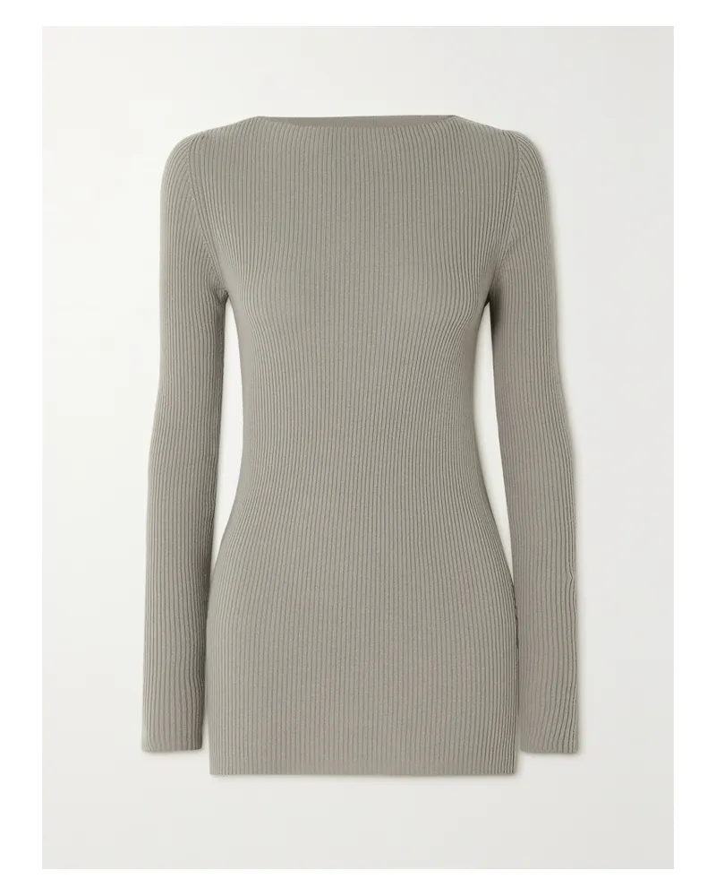 Rick Owens Geripptes Oberteil Aus Wolle Mit Cut-out - Grau Grau