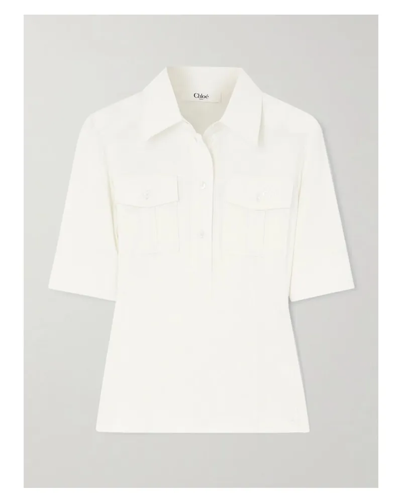 Chloé Oberteil Aus Baumwolle Mit Polokragen - Weiß Weiß