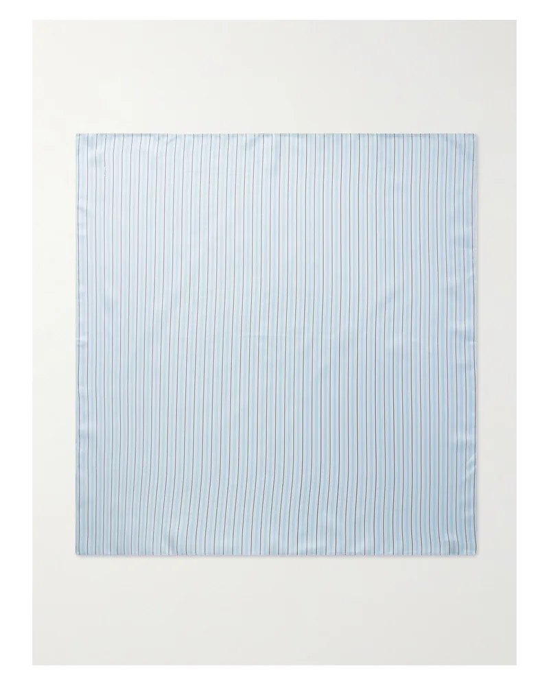 Totême Signature Tuch Aus Gestreiftem Seiden-twill - Blau Blau