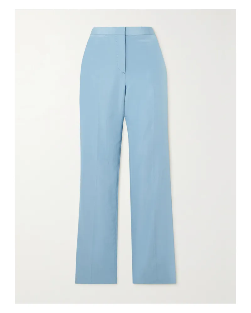 Brioni Hose Mit Geradem Bein Aus Einer Seiden-baumwollmischung - Blau Blau