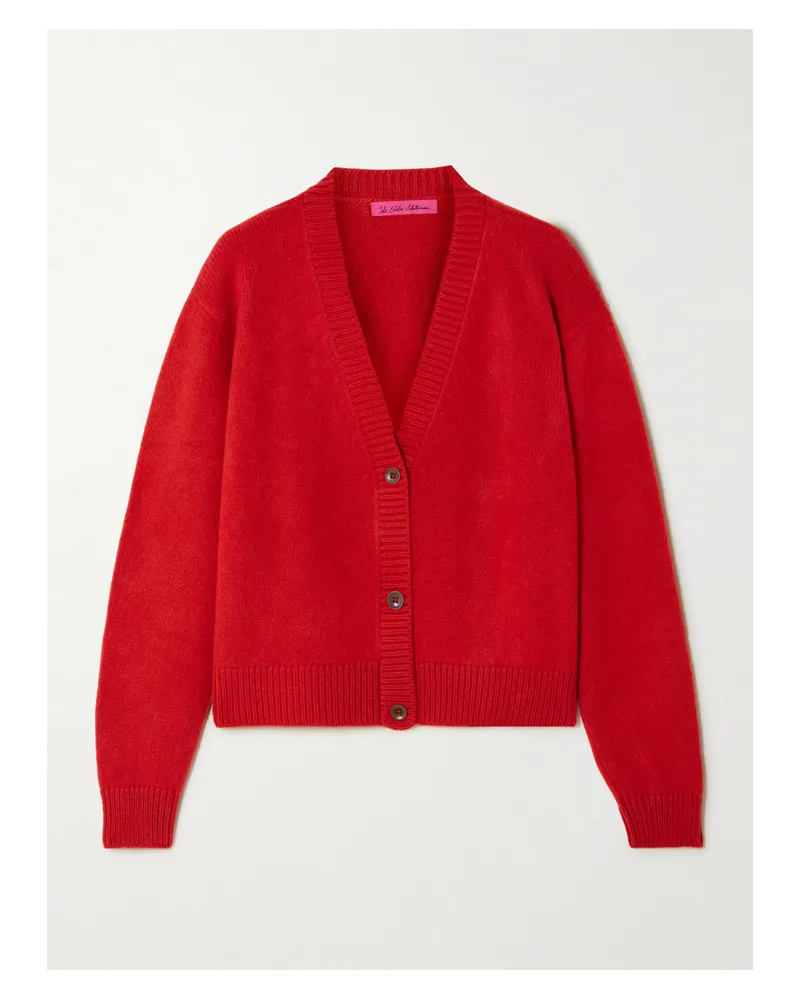 The Elder Statesman Cashmere Cropped Cardigan - Red Red