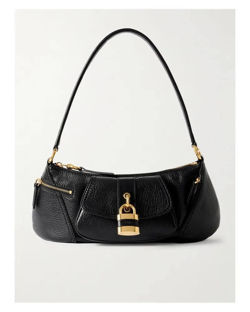 Chloé The 99 Schultertasche Aus Strukturiertem Leder Mit Verzierung - Schwarz Schwarz
