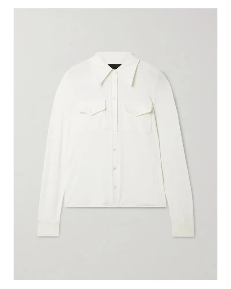 Nili Lotan Aveline Hemd Aus Jersey - Elfenbein Elfenbein