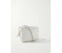 Loop Mini Intrecciato Leather Shoulder Bag - White