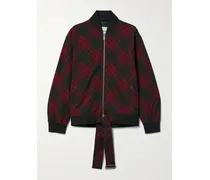 Bomberjacke Aus Kariertem Webstoff Zum Binden - Grau