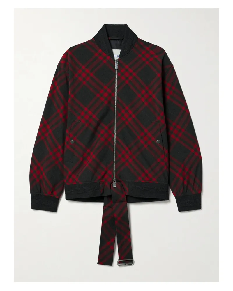 Burberry Bomberjacke Aus Kariertem Webstoff Zum Binden - Grau Grau