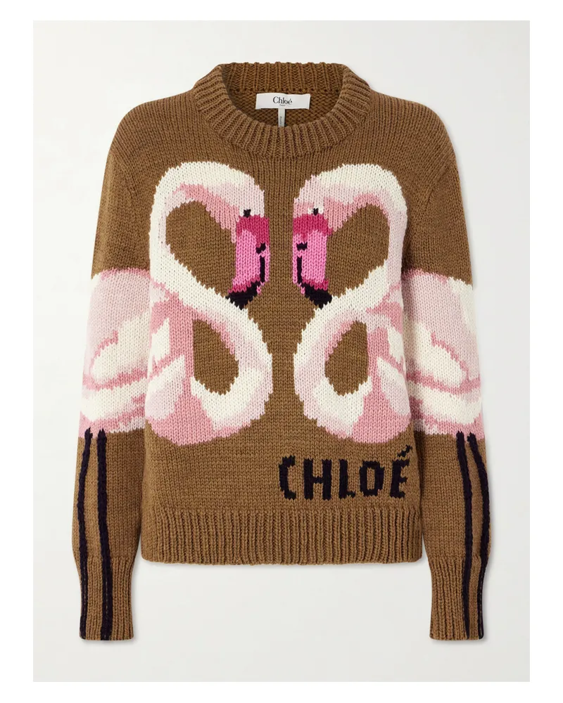Chloé Wollpullover Mit Intarsienmuster - Braun Braun