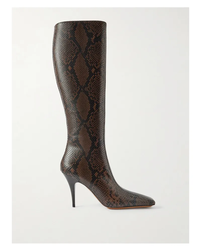 Stella McCartney Kniehohe Stiefel Aus Synthetischem Material Mit Schlangeneffekt - Animal-Print Animal-print