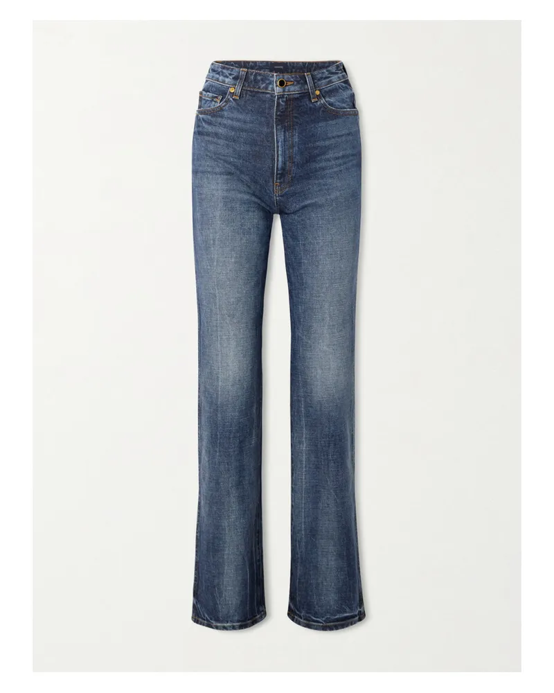 KHAITE Danielle Stretch High-waist Straight-leg Jeans - Blue Blue
