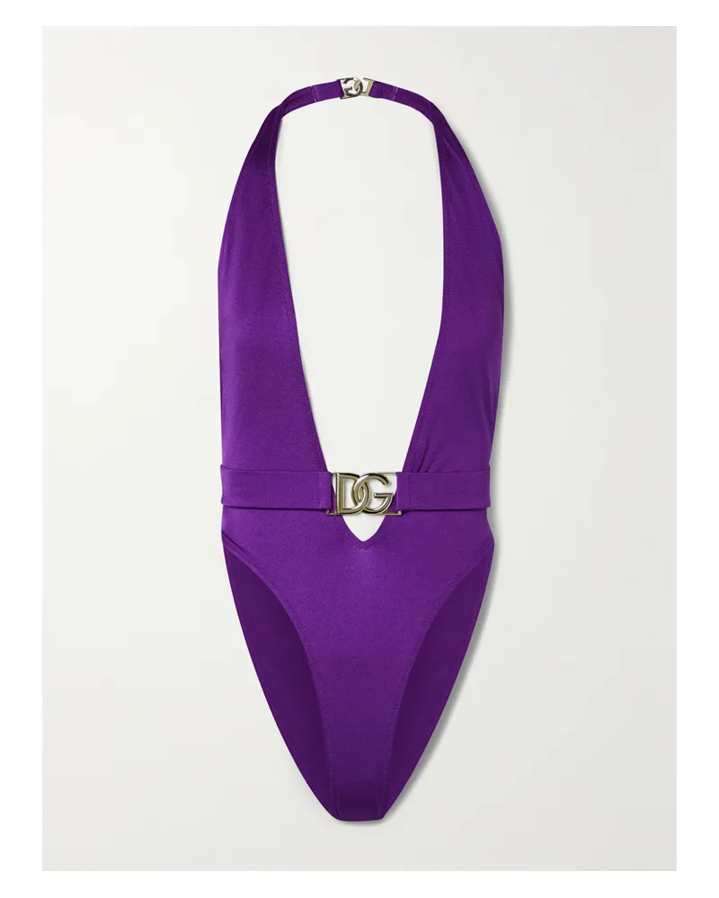 Dolce & Gabbana Badeanzug Mit Cut-outs Und Gürtel - Lila Lila