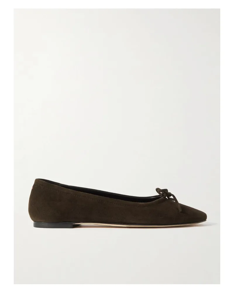 aeyde Delfina Ballerinas Aus Veloursleder Mit Schleife - Braun Braun