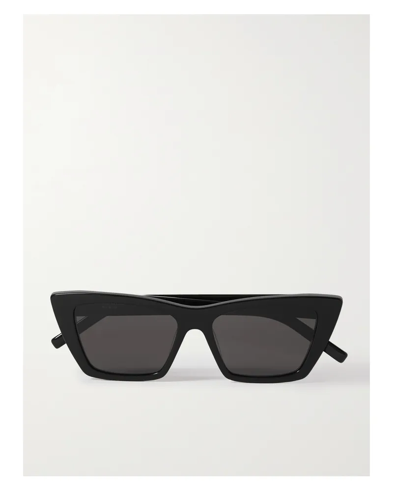 Saint Laurent Mica Cat-eye Acetate Sunglasses - Black Black