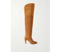 Eve Overknees Aus Veloursleder - Braun
