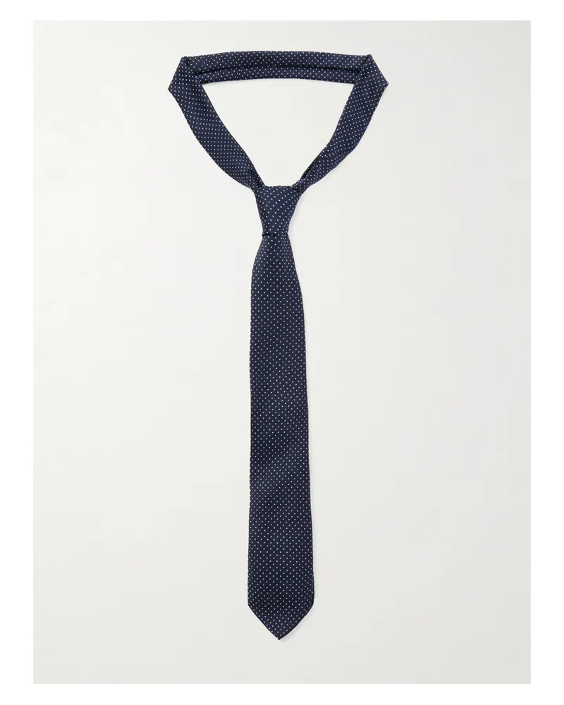 FRANKIE Shop Lene Krawatte Aus Jacquard Mit Punkten - Blau Blau