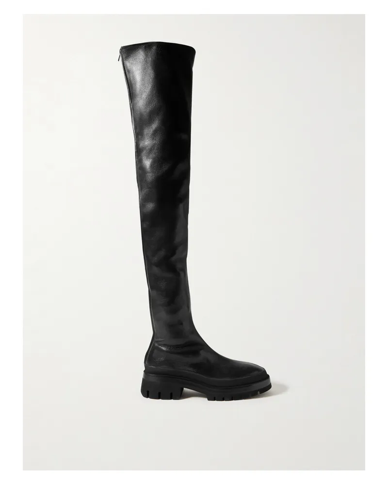 KHAITE Fallon Leather Over-the-knee Boots - Black Black