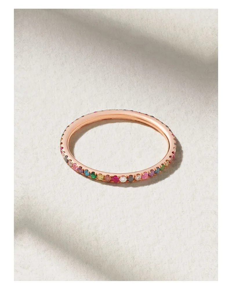 Ileana Makri Thread Ring Aus 18 Karat Roségold Mit Mehreren Steinen - Mehrfarbig Mehrfarbig