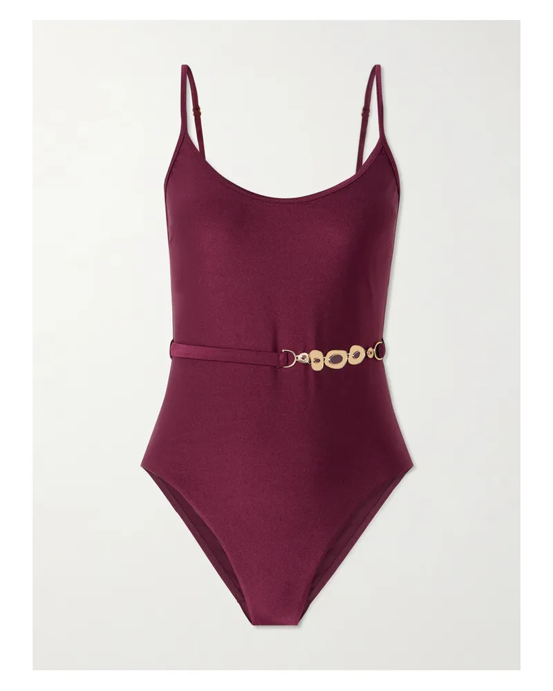 Zimmermann Awaken Badeanzug Mit Verzierungen Und Gürtel - Burgunder Burgunder