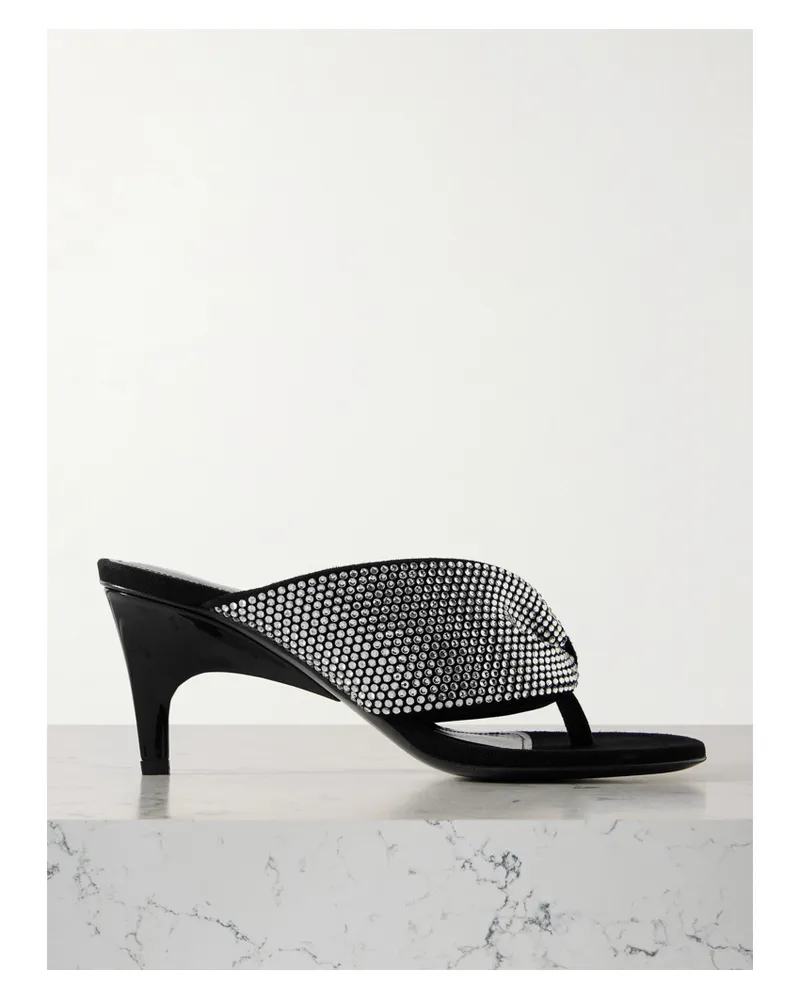 ATTICO Rem Mules Aus Wattiertem Veloursleder Mit Kristallen - Schwarz Schwarz