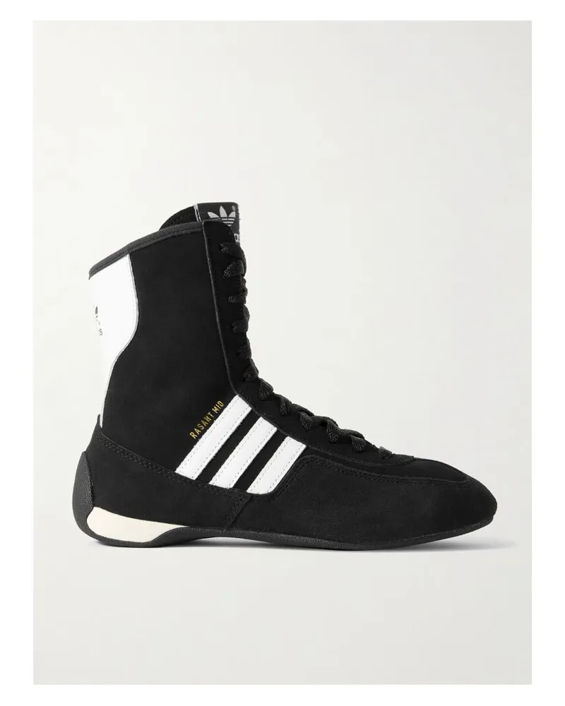 adidas Rasant Mid Sneakers Aus Veloursleder Mit Lederbesätzen - Schwarz Schwarz