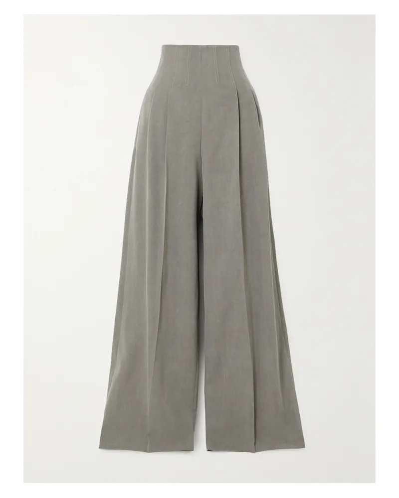 Chloé Hose Mit Weitem Bein Aus Woll-twill Mit Falten - Braun Braun