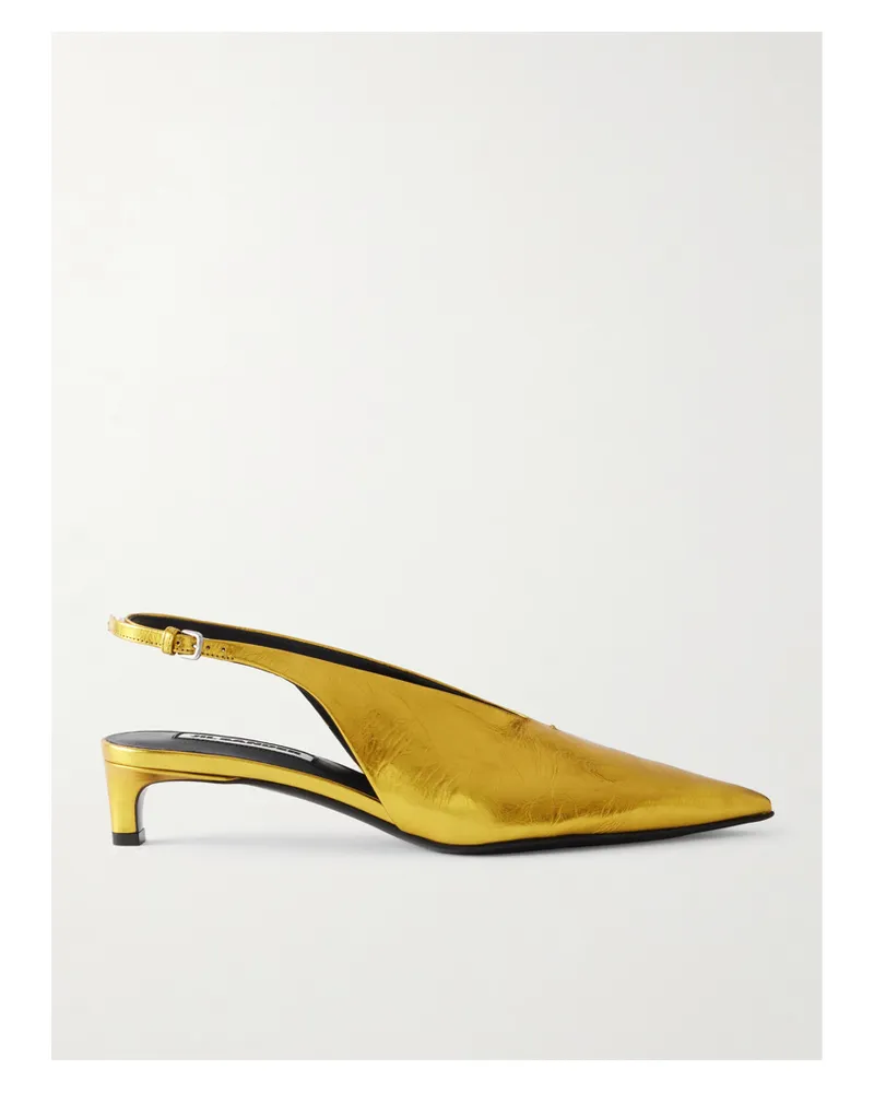 Jil Sander Slingback-pumps Aus Metallic-leder - Gold Gold