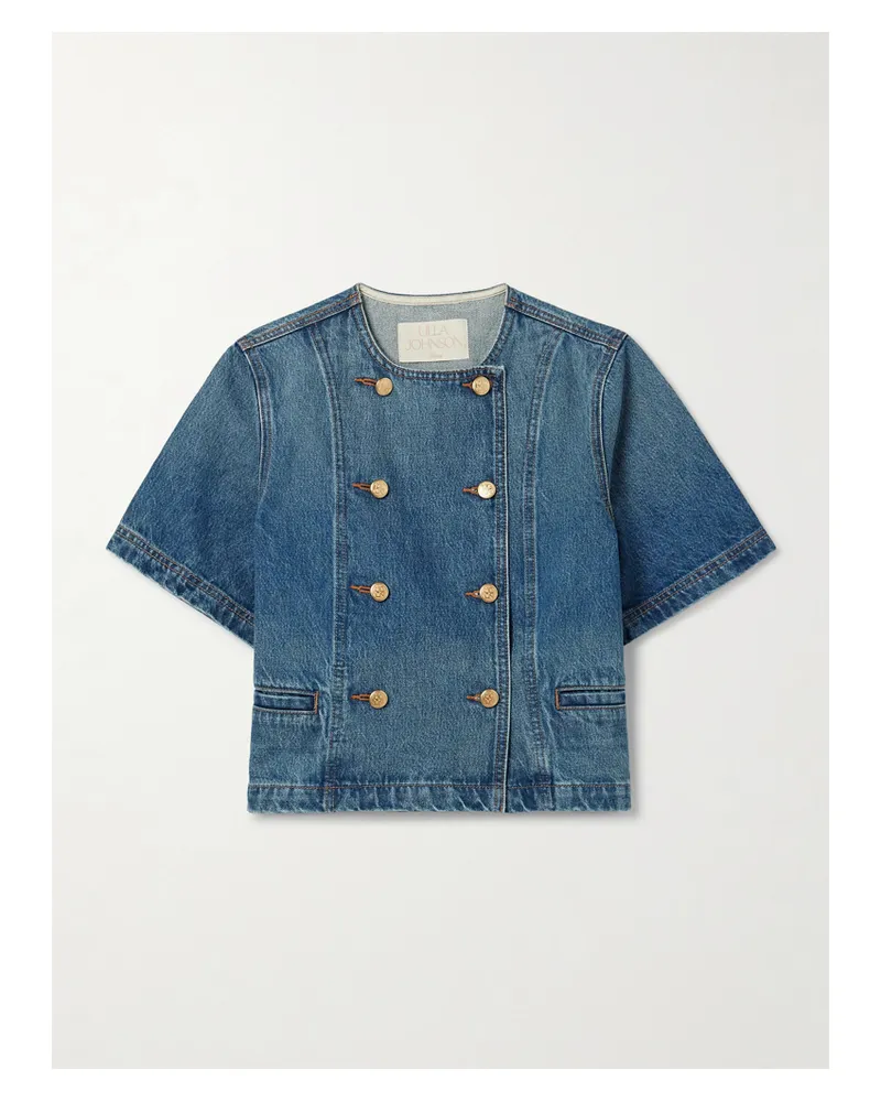 Ulla Johnson Serge Doppelreihige Jeansjacke - Blau Blau
