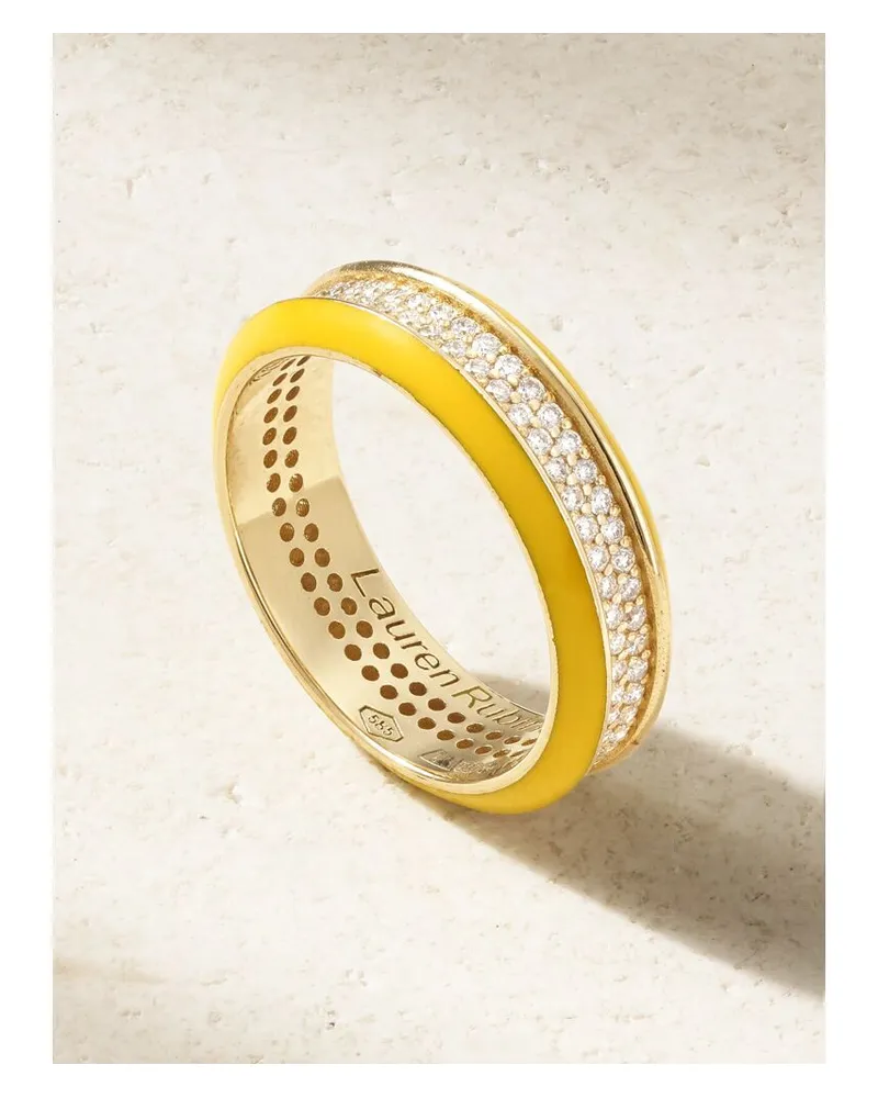 Lauren Rubinski Ring Aus 14 Karat Gold Mit Emaille Und Diamanten Gold