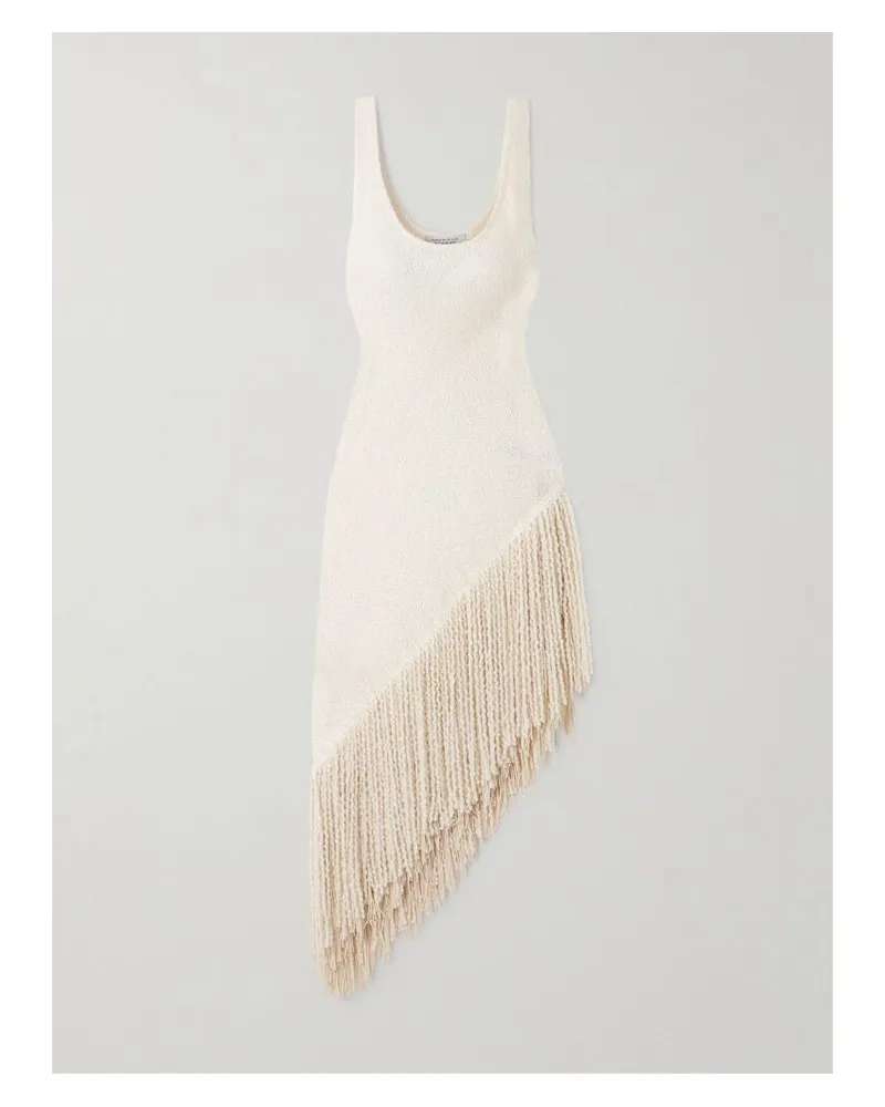 Gabriela Hearst Ursin Top Aus Seiden-bouclé Mit Fransen - Elfenbein Elfenbein