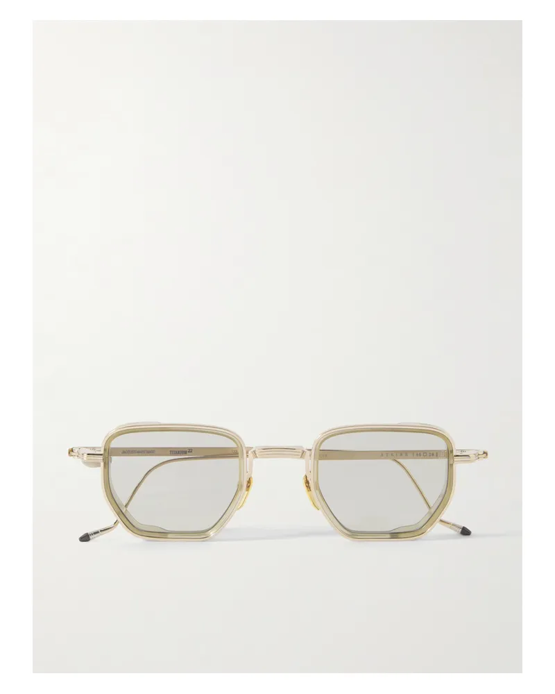 Jacques Marie Mage Atkins Square-frame Titanium Sunglasses - Neutrals Neutrals